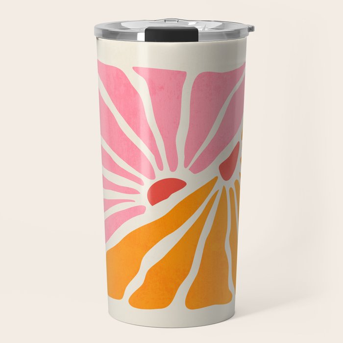 Chantilly & Neon Carrot: Les Fleurs | Flower Market Color Series 09 Travel Mug Gallery Image 1