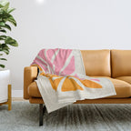 Chantilly & Neon Carrot: Les Fleurs | Flower Market Color Series 09 Throw Blanket Gallery Image 1