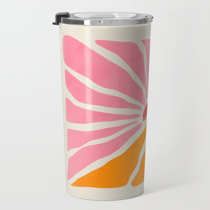 Chantilly & Neon Carrot: Les Fleurs | Flower Market Color Series 09 Travel Mug Gallery Image 3