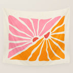 Chantilly & Neon Carrot: Les Fleurs | Flower Market Color Series 09 Wall Tapestry Gallery Image 4