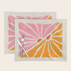 Chantilly & Neon Carrot: Les Fleurs | Flower Market Color Series 09 Placemat Gallery Image 1