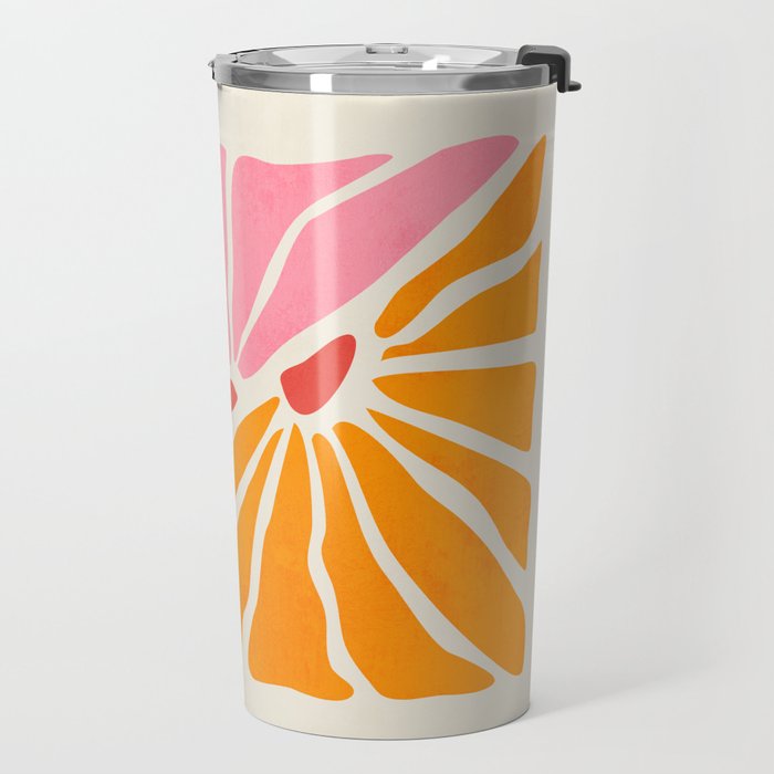 Chantilly & Neon Carrot: Les Fleurs | Flower Market Color Series 09 Travel Mug Gallery Image 2