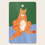Chill Cat in Orange & Green Cutting Board Gallery Image 1