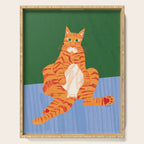 Chill Cat in Orange & Green Serving Tray Gallery Image 1