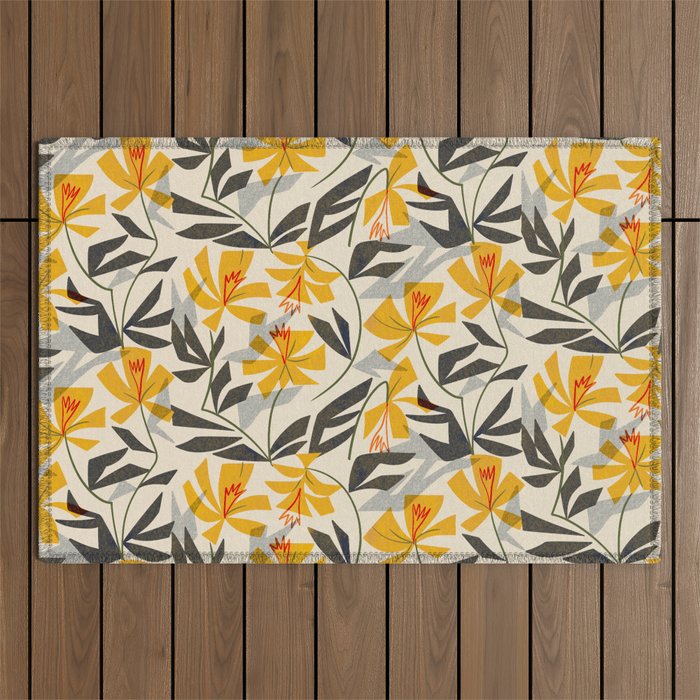 Wild Yellow Lilies Outdoor Rug Gallery Image 1
