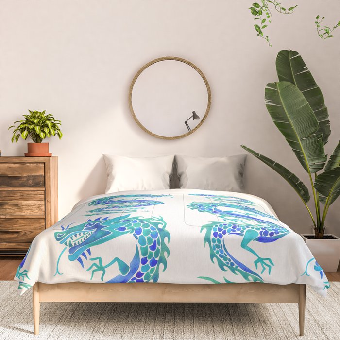 Chinese Dragon - Blue Palette Comforter Gallery Image 3