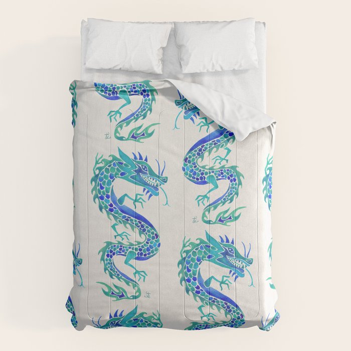 Chinese Dragon - Blue Palette Comforter Gallery Image 6
