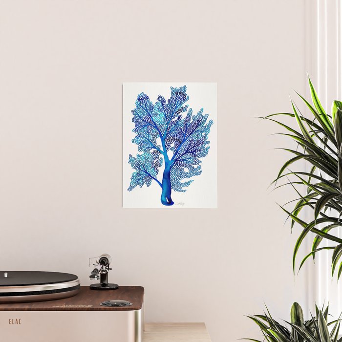 Sea Fan Coral - Blue OmbrÃ© Poster Gallery Image 2
