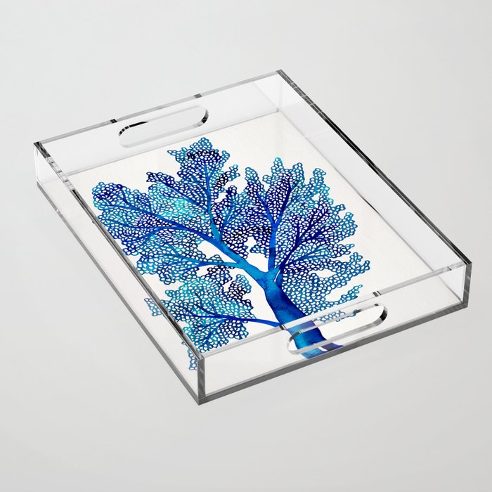 Sea Fan Coral - Blue OmbrÃ© Acrylic Tray Gallery Image 1