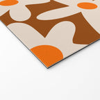 Daisy Time Retro Floral Pattern Brown Orange Beige Welcome Mat Gallery Image 2