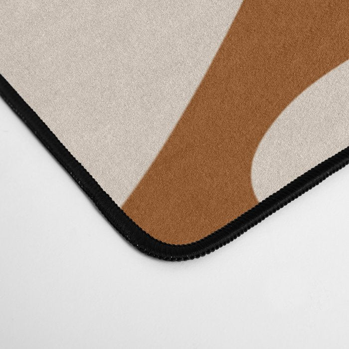 Daisy Time Retro Floral Pattern Brown Orange Beige Desk Mat Gallery Image 4