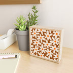 Daisy Time Retro Floral Pattern Brown Orange Beige Mini Art Print Gallery Image 2