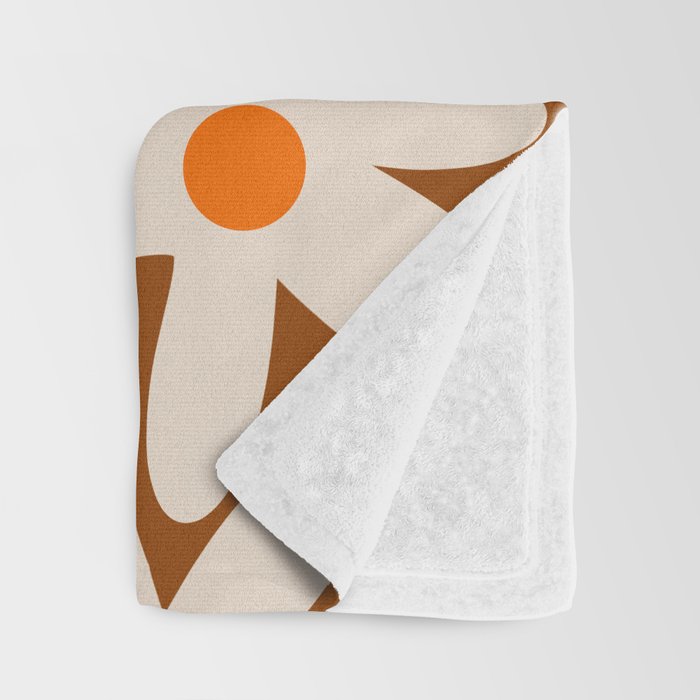 Daisy Time Retro Floral Pattern Brown Orange Beige Throw Blanket Gallery Image 3