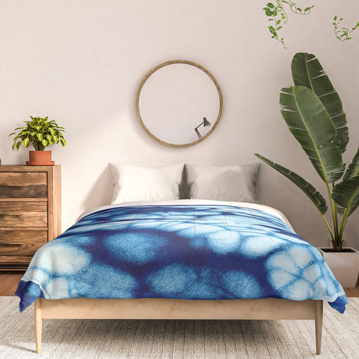 Shibori: Japanese Indigo Tie-Dye Pattern 02 Comforter Gallery Image 3