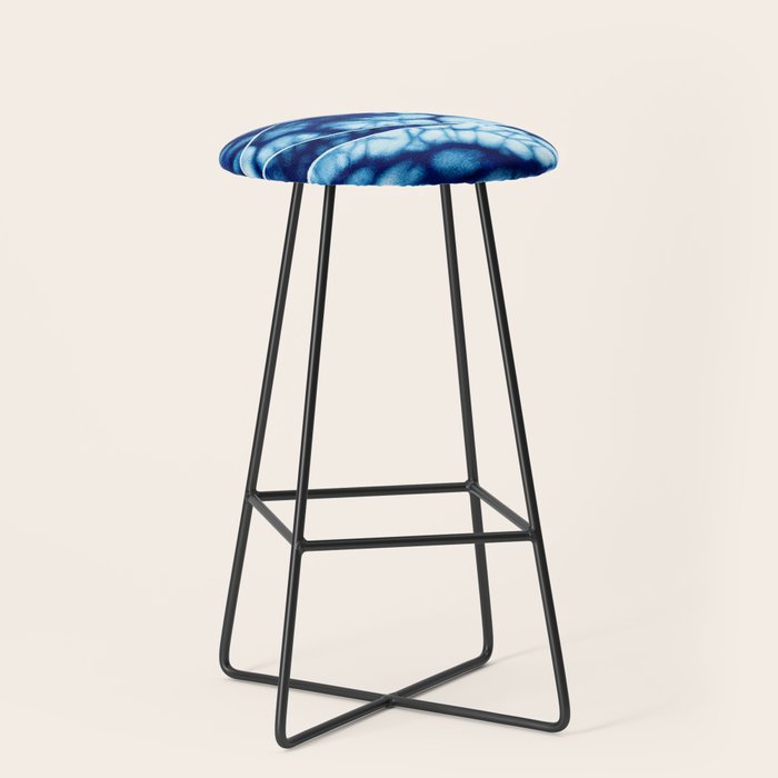 Shibori: Japanese Indigo Tie-Dye Pattern 02 Stool Gallery Image 1