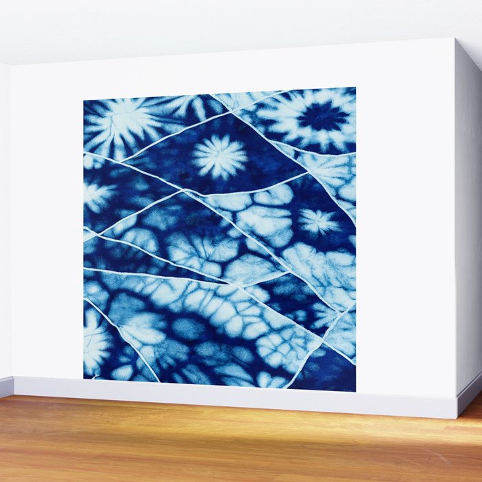 Shibori: Japanese Indigo Tie-Dye Pattern 02 Wall Mural Gallery Image 2