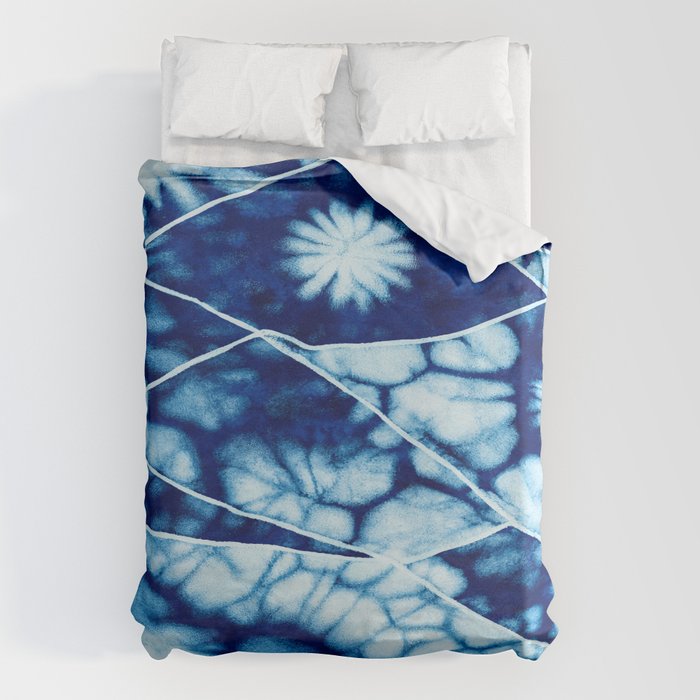 Shibori: Japanese Indigo Tie-Dye Pattern 02 Duvet Cover Gallery Image 6