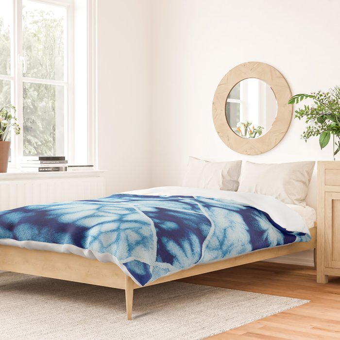 Shibori: Japanese Indigo Tie-Dye Pattern 02 Duvet Cover Gallery Image 2