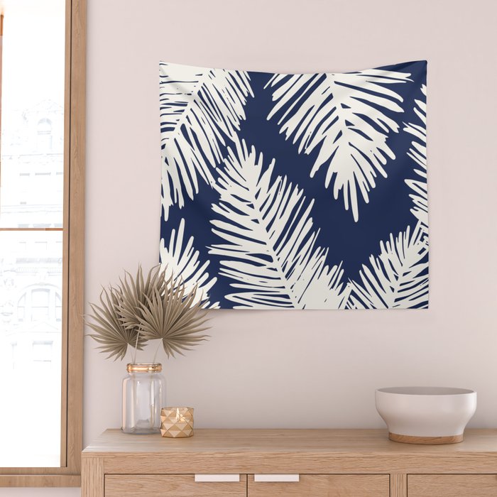 Tropical on blue Wall Tapestry Gallery Image 2
