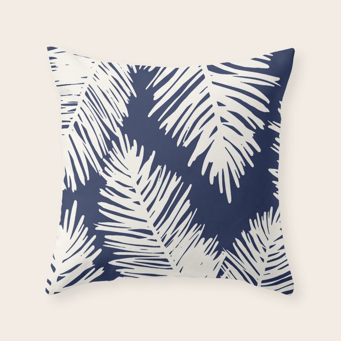 Tropical on blue Throw Pillow Gallery Image 1