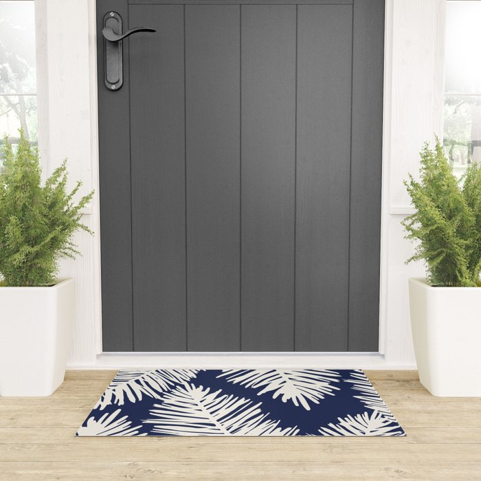 Tropical on blue Welcome Mat Gallery Image 3