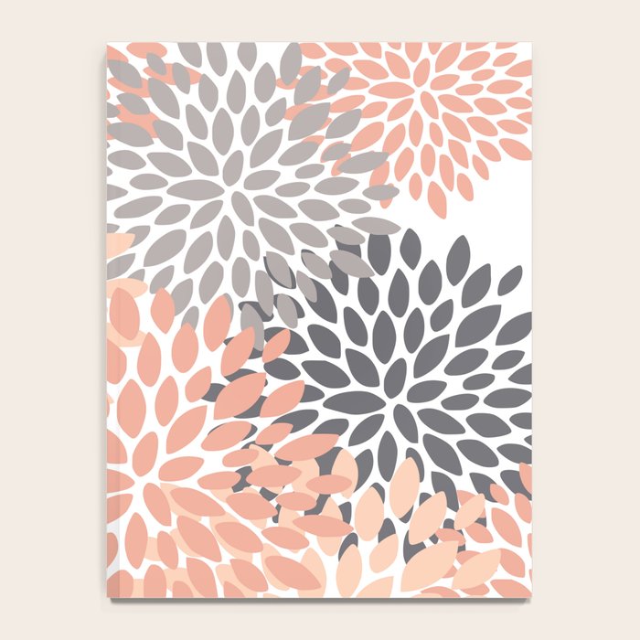 Floral Blooms, Peach and Gray Notebook Gallery Image 4