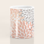 Floral Blooms, Peach and Gray Coffee Mug Gallery Image 4