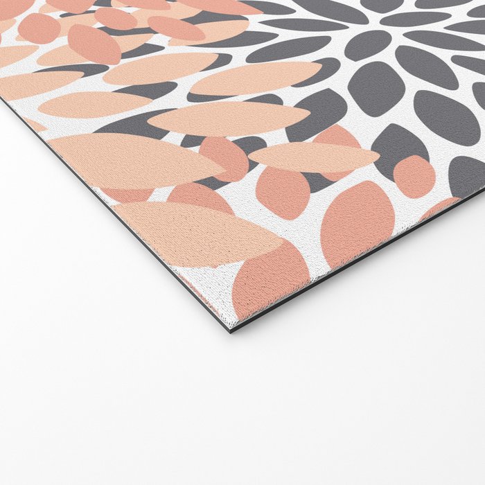 Floral Blooms, Peach and Gray Welcome Mat Gallery Image 2