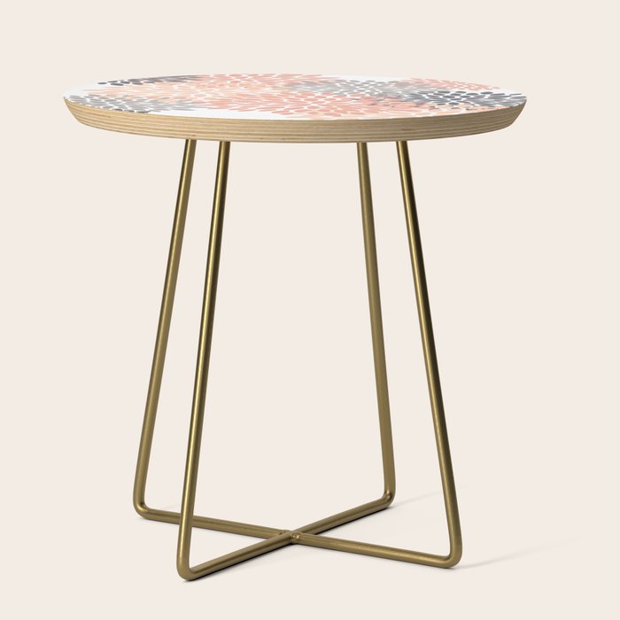 Floral Blooms, Peach and Gray Side Table Gallery Image 1