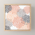 Floral Blooms, Peach and Gray Mini Art Print Gallery Image 1