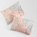 Floral Blooms, Peach and Gray Pillow Sham Gallery Image 3