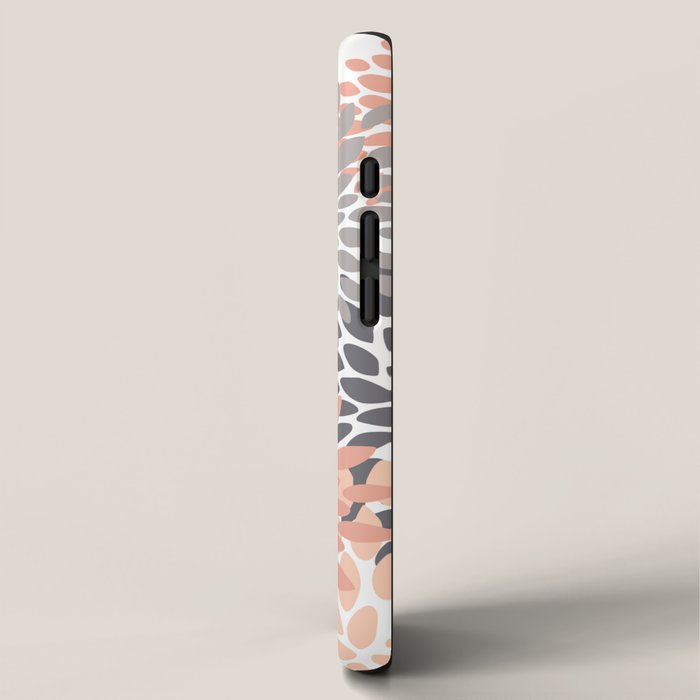 Floral Blooms, Peach and Gray iPhone Case Gallery Image 2