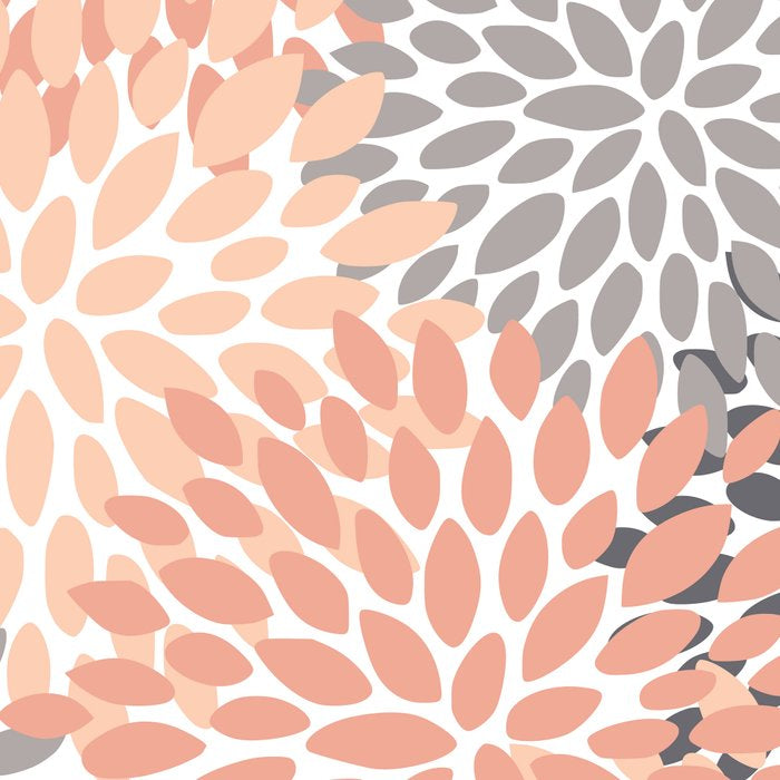 Floral Blooms, Peach and Gray Coffee Mug Gallery Image 2