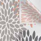 Floral Blooms, Peach and Gray Wall Tapestry Gallery Image 3