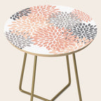 Floral Blooms, Peach and Gray Side Table Gallery Image 2