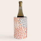 Floral Blooms, Peach and Gray Wine Chiller Gallery Image 1