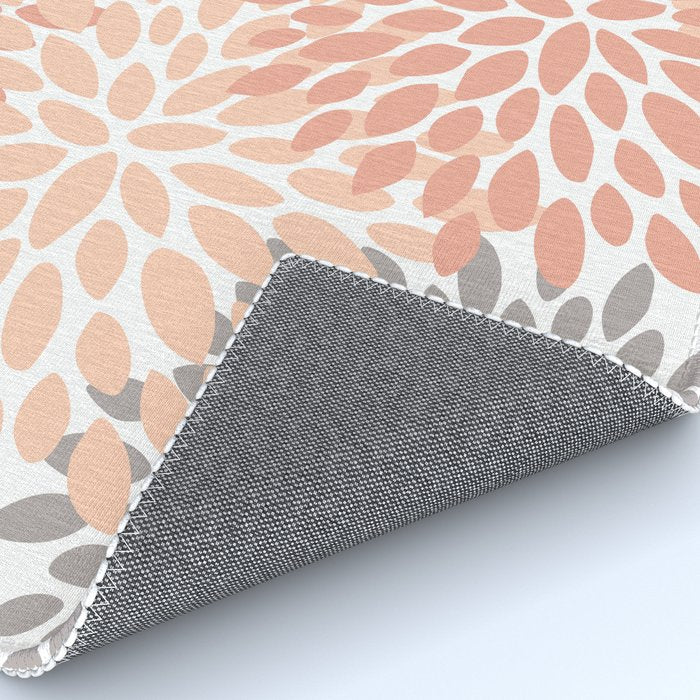 Floral Blooms, Peach and Gray Rug Gallery Image 4