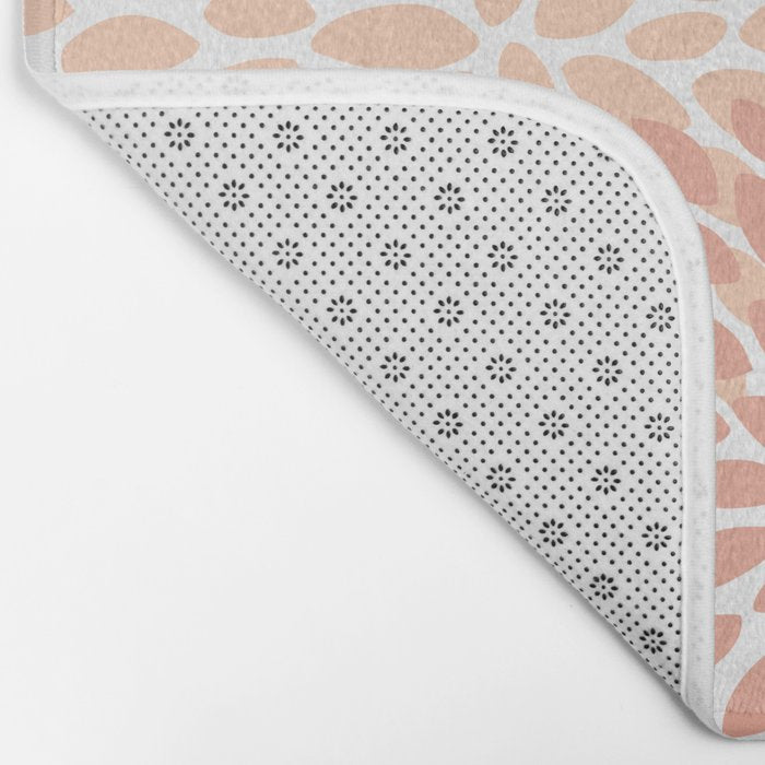 Floral Blooms, Peach and Gray Bath Mat Gallery Image 2