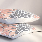 Floral Blooms, Peach and Gray Pillow Sham Gallery Image 3