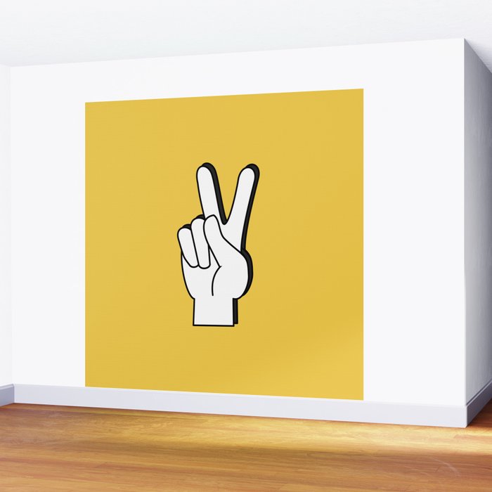 Peace Sign yellow Wall Mural Gallery Image 2