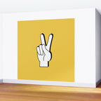 Peace Sign yellow Wall Mural Gallery Image 2