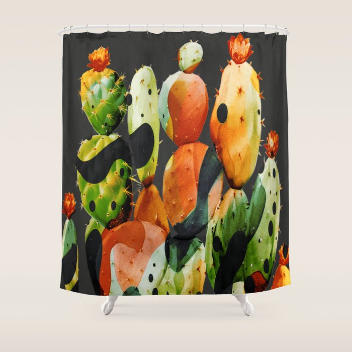 Abstract Modern Cactus 2 Shower Curtain Gallery Image 1