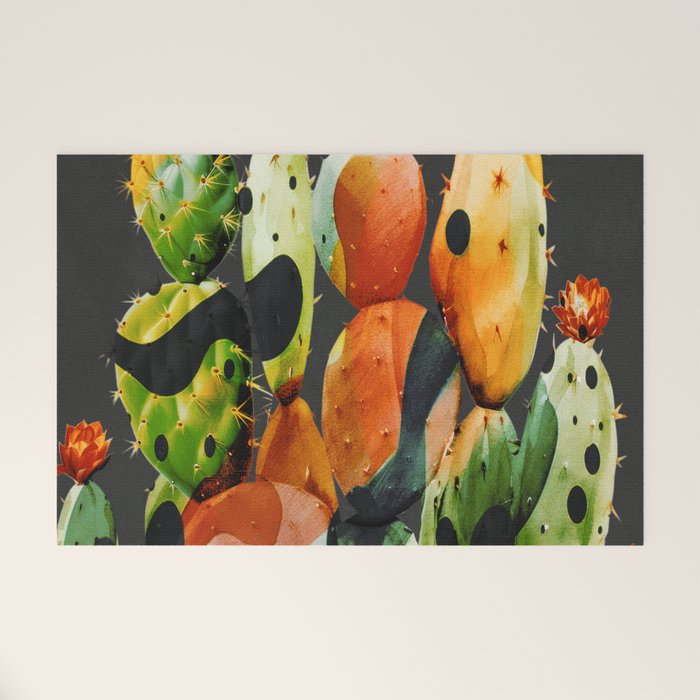 Abstract Modern Cactus 2 Welcome Mat Gallery Image 1