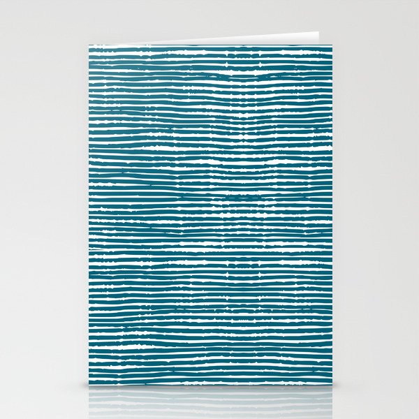 Teal Striped Abstract Pattern Stationery Card Gallery Image 2