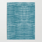Teal Striped Abstract Pattern Poster Gallery Image 4