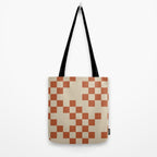 Checked in Burnt Orange Tote Bag Gallery Image 2