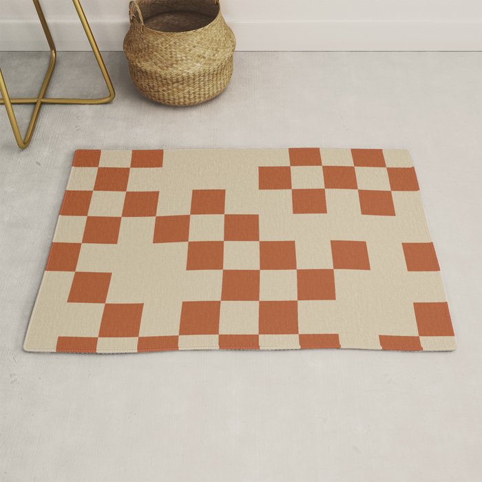 Checked in Burnt Orange Rug Gallery Image 1