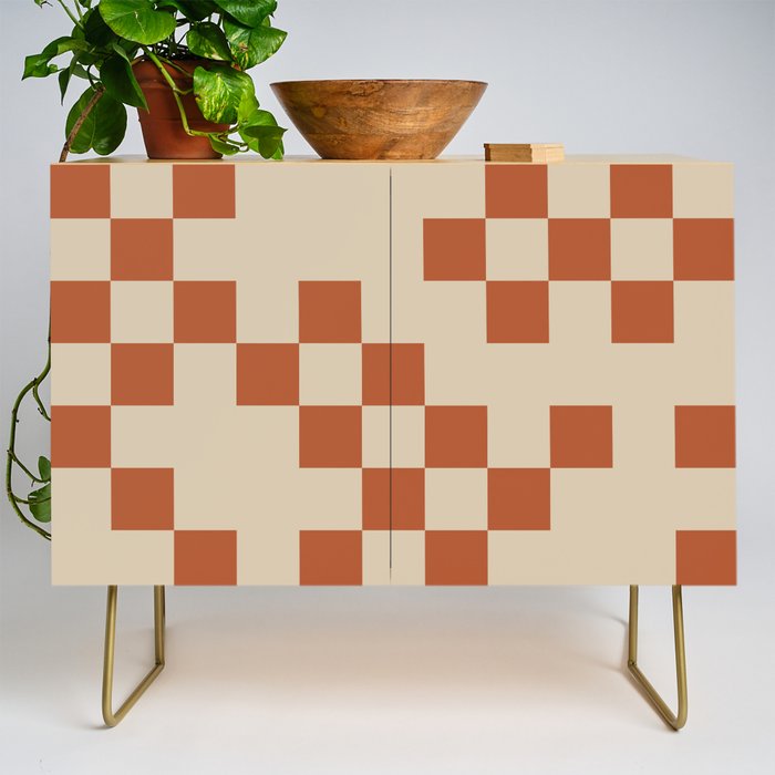 Checked in Burnt Orange Credenza Gallery Image 1