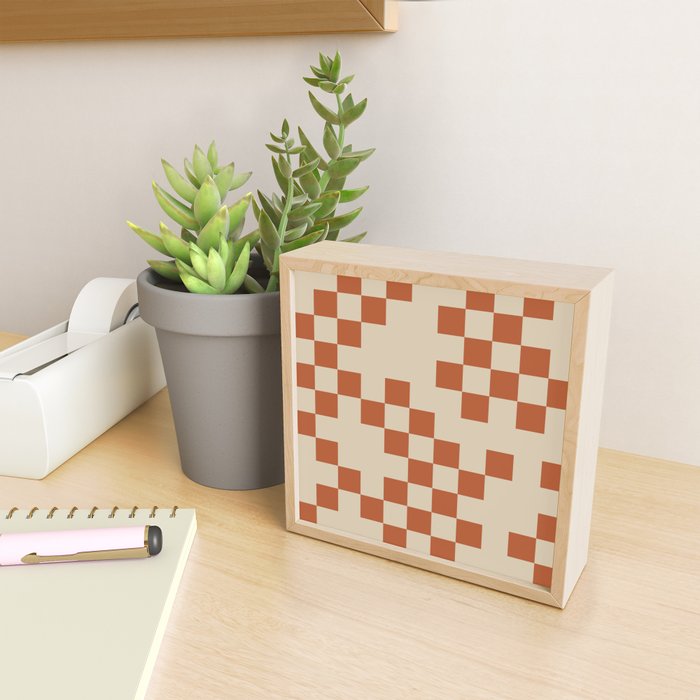 Checked in Burnt Orange Mini Art Print Gallery Image 2
