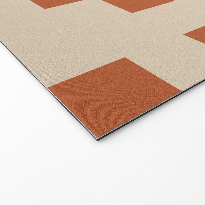 Checked in Burnt Orange Welcome Mat Gallery Image 2